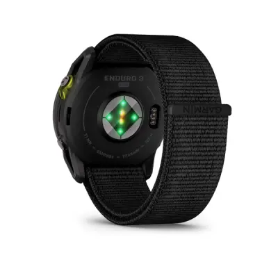 Enduro 3, Sapphire Solar, Carbon Gray DLC Titanium, Black UltraFit Nylon band