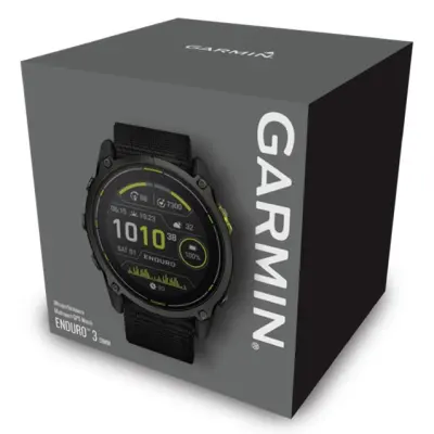 Enduro 3, Sapphire Solar, Carbon Gray DLC Titanium, Black UltraFit Nylon band