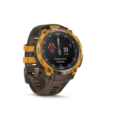 Instinct Crossover AMOLED, Bronze Sunburst, Cocoa silocone band