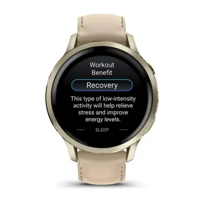 VENU 4 - 41mm, Beige/ Lunar Gold + Leather