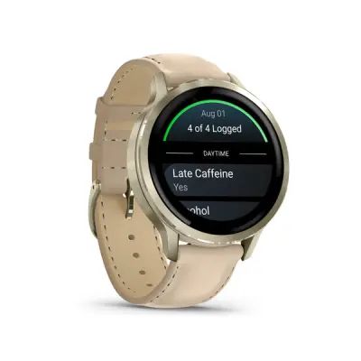 VENU 4 - 41mm, Beige/ Lunar Gold + Leather