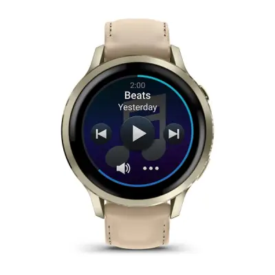 VENU 4 - 41mm, Beige/ Lunar Gold + Leather