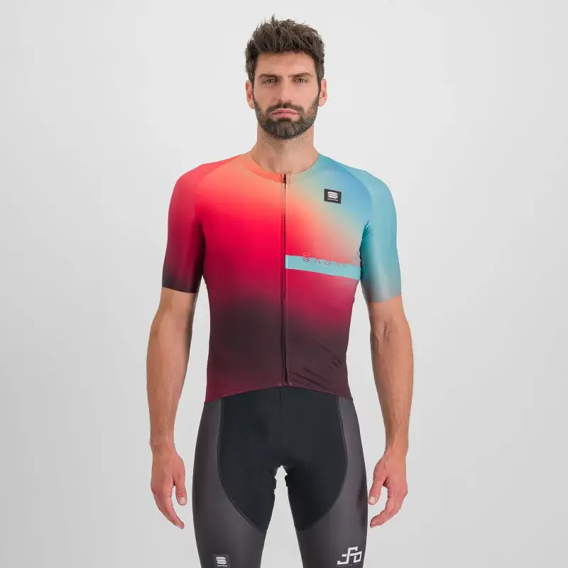 Letný cyklistický dres pánsky Sportful Peter Sagan Bomber červený/oranžový/modrý