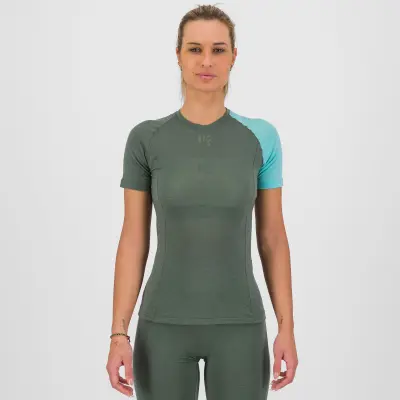 Karpos DINAMICO MERINO 130 dámske tričko Thyme/Aqua Sky