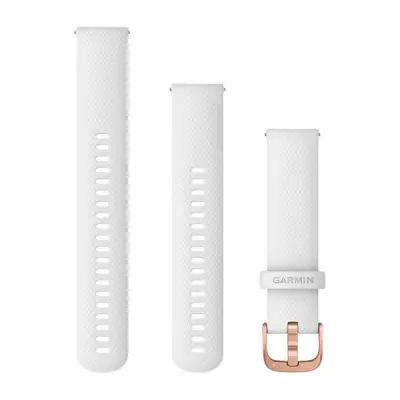 Quick Release (20 mm) remienok silikónový, White - Rose Gold 