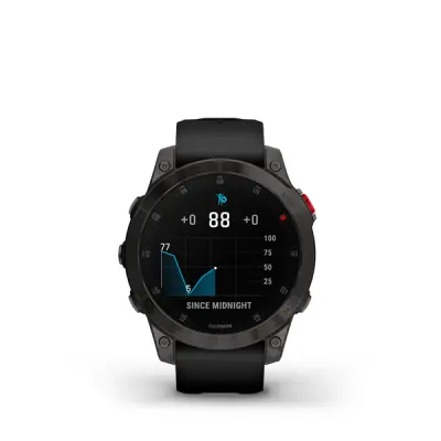 epix (Gen 2), Sapphire, Black, Carbone Gray DLC Titanium, Silicone Band