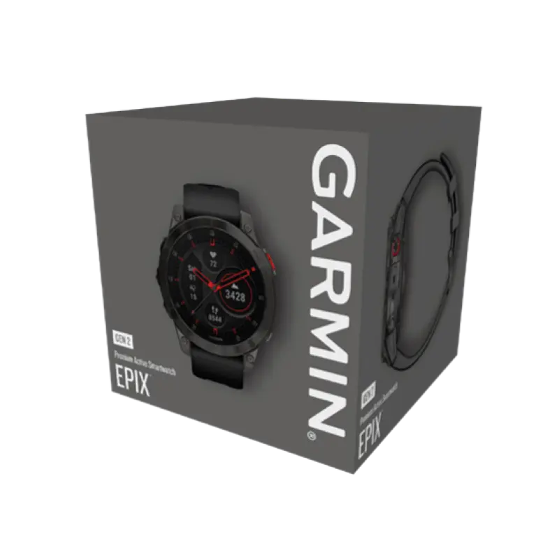 epix (Gen 2), Sapphire, Black, Carbone Gray DLC Titanium, Silicone Band