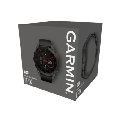 epix (Gen 2), Sapphire, Black, Carbone Gray DLC Titanium, Silicone Band