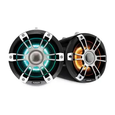 FUSION 6.5'' Sports Grey Chrome Tower Speaker, CRGBW LED