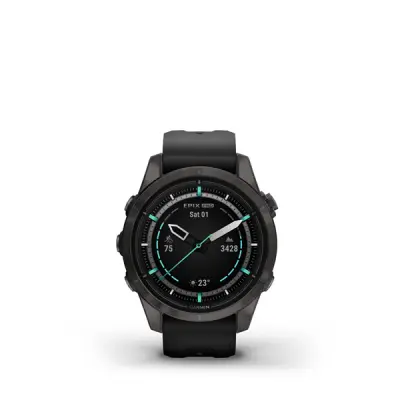 epix Pro (g2) Sapphire, 42mm, Carbon Grey DLC Titanium, Black band