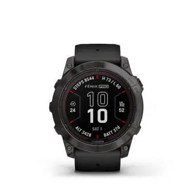 fenix 7X Pro Sapphire Solar, Carbon Gray DLC Titanium, Black Band