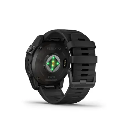 fenix 7X Pro Sapphire Solar, Carbon Gray DLC Titanium, Black Band