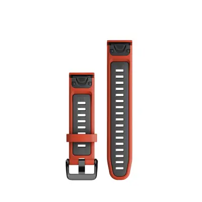 Silikonový remienok QuickFit 20 - Flame Red/Graphite