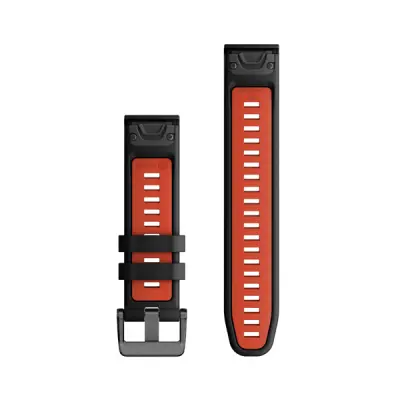 Silikonový remienok QuickFit 22 - Black/Flame Red
