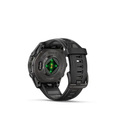 fenix 8 - 43mm, AMOLED, Sapphire, Carbon Gray DLC Titanium, Black/Pebble Gray band