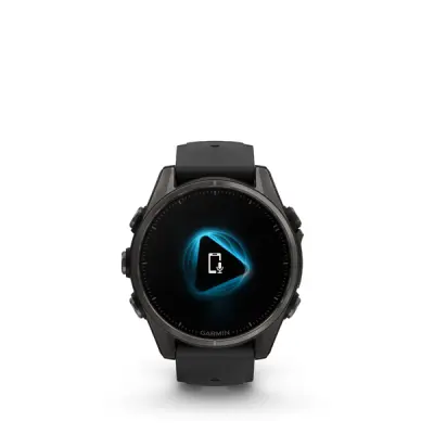 fenix 8 - 43mm, AMOLED, Sapphire, Carbon Gray DLC Titanium, Black/Pebble Gray band