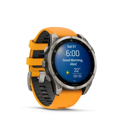 fenix 8 - 47mm, AMOLED, Sapphire, Titanium, Spark Orange/Graphite band