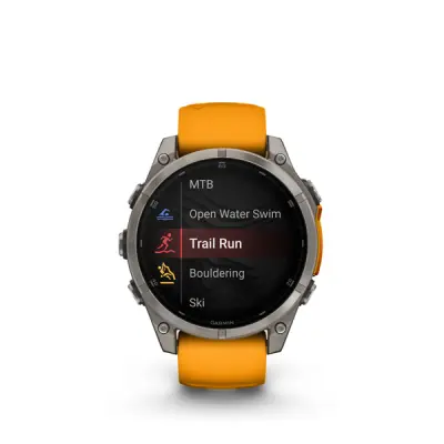 fenix 8 - 47mm, AMOLED, Sapphire, Titanium, Spark Orange/Graphite band
