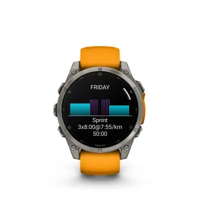 fenix 8 - 47mm, AMOLED, Sapphire, Titanium, Spark Orange/Graphite band