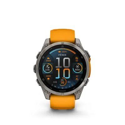 fenix 8 - 47mm, AMOLED, Sapphire, Titanium, Spark Orange/Graphite band