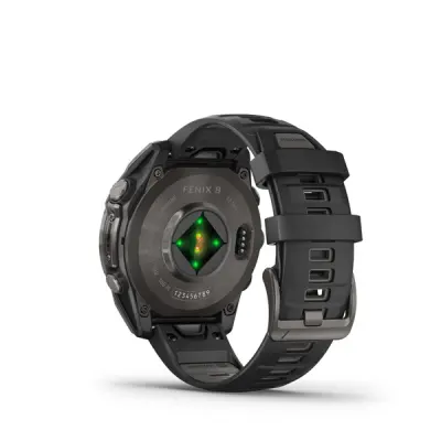 fenix 8 - 47mm, AMOLED, Sapphire, Carbon Gray DLC Titanium, Black/Pebble Gray band