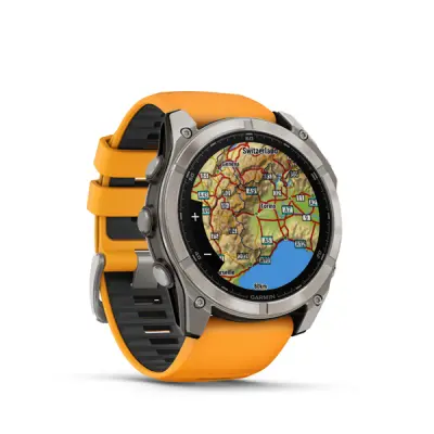 fenix 8 - 51mm, AMOLED, Sapphire, Titanium, Spark Orange/Graphite band
