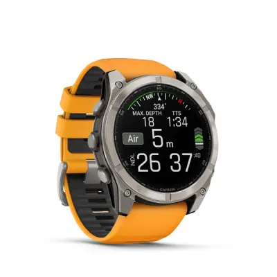 fenix 8 - 51mm, AMOLED, Sapphire, Titanium, Spark Orange/Graphite band