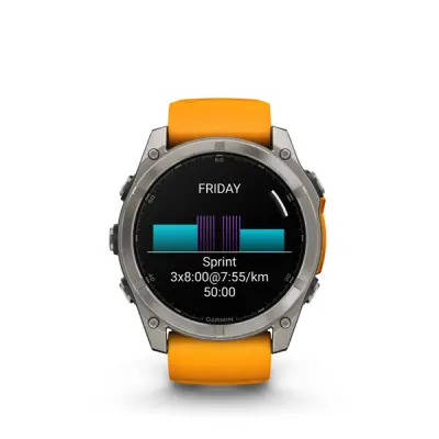 fenix 8 - 51mm, AMOLED, Sapphire, Titanium, Spark Orange/Graphite band