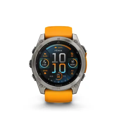 fenix 8 - 51mm, AMOLED, Sapphire, Titanium, Spark Orange/Graphite band