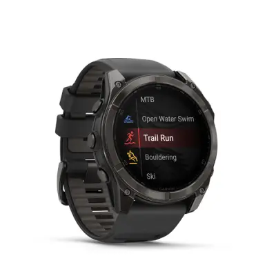fenix 8 - 51mm, AMOLED, Sapphire, Carbon Gray DLC Titanium, Black/Pebble Gray band