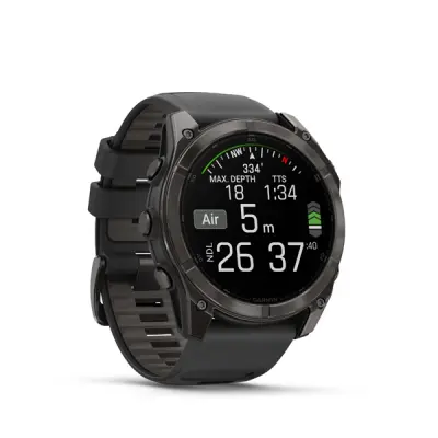 fenix 8 - 51mm, AMOLED, Sapphire, Carbon Gray DLC Titanium, Black/Pebble Gray band