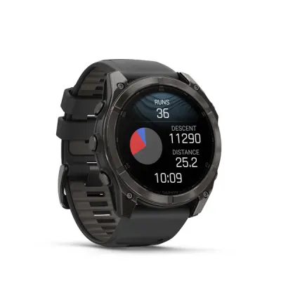 fenix 8 - 51mm, AMOLED, Sapphire, Carbon Gray DLC Titanium, Black/Pebble Gray band