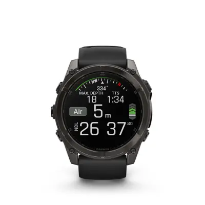 fenix 8 - 51mm, AMOLED, Sapphire, Carbon Gray DLC Titanium, Black/Pebble Gray band