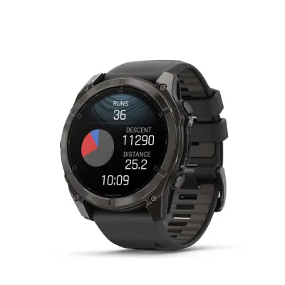 fenix 8 - 51mm, AMOLED, Sapphire, Carbon Gray DLC Titanium, Black/Pebble Gray band