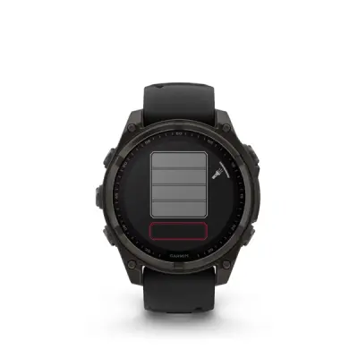 fenix 8 - 47mm, Sapphire Solar, Carbon Gray DLC Titanium DLC, Black/Pebble Gray band