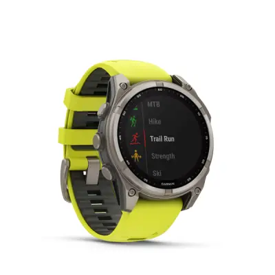 fenix 8 - 47mm, Sapphire Solar, Titanium, Yellow/Graphite band