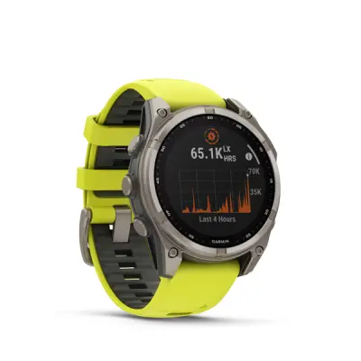 fenix 8 - 47mm, Sapphire Solar, Titanium, Yellow/Graphite band