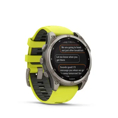 fenix 8 - 47mm, Sapphire Solar, Titanium, Yellow/Graphite band