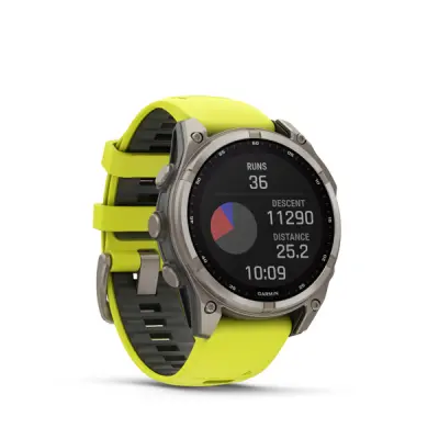 fenix 8 - 47mm, Sapphire Solar, Titanium, Yellow/Graphite band