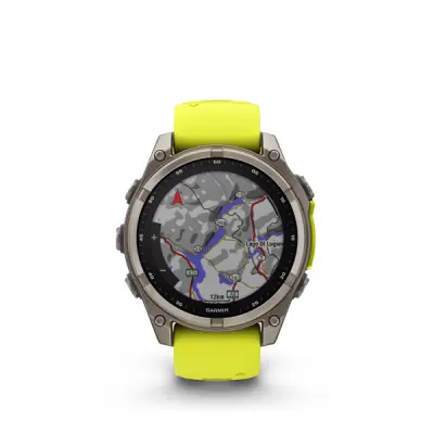fenix 8 - 47mm, Sapphire Solar, Titanium, Yellow/Graphite band