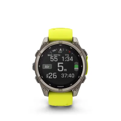 fenix 8 - 47mm, Sapphire Solar, Titanium, Yellow/Graphite band