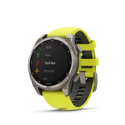 fenix 8 - 47mm, Sapphire Solar, Titanium, Yellow/Graphite band