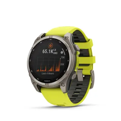 fenix 8 - 47mm, Sapphire Solar, Titanium, Yellow/Graphite band
