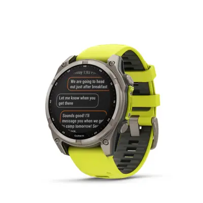 fenix 8 - 47mm, Sapphire Solar, Titanium, Yellow/Graphite band