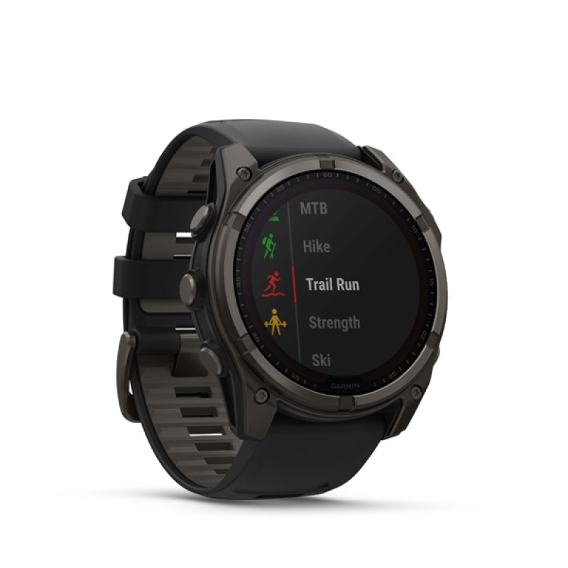 fenix 8 - 51mm, Sapphire Solar, Carbon Gray DLC Titanium, Black/Pebble Gray band