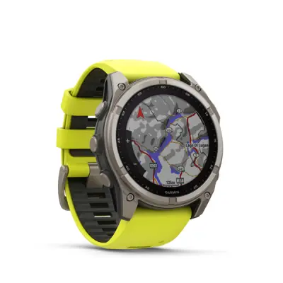 fenix 8 - 51mm, Sapphire Solar, Titanium, Amp Yellow/Graphite band