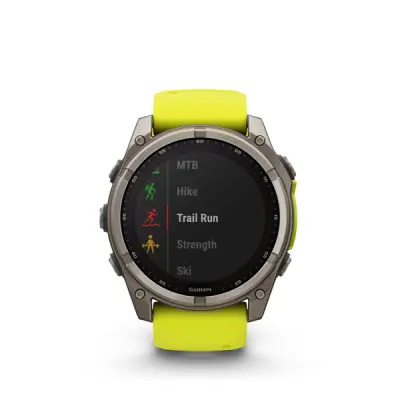 fenix 8 - 51mm, Sapphire Solar, Titanium, Amp Yellow/Graphite band