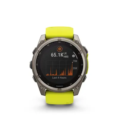fenix 8 - 51mm, Sapphire Solar, Titanium, Amp Yellow/Graphite band