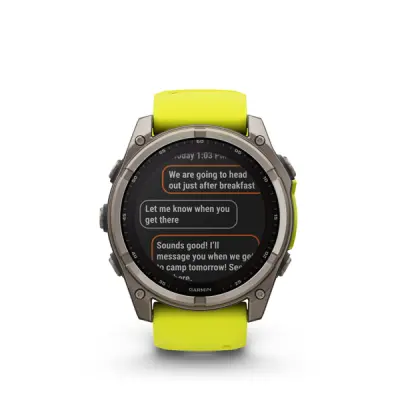fenix 8 - 51mm, Sapphire Solar, Titanium, Amp Yellow/Graphite band