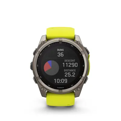 fenix 8 - 51mm, Sapphire Solar, Titanium, Amp Yellow/Graphite band